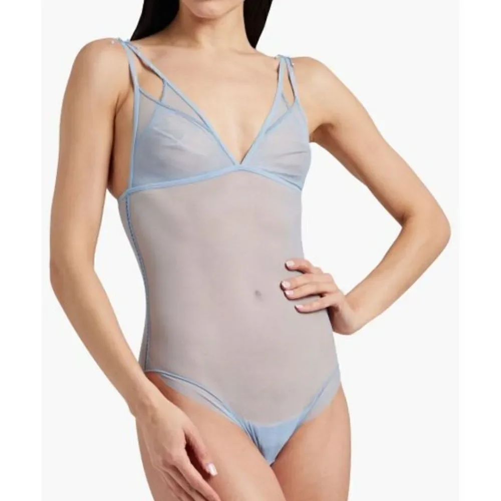 La Perla Cutout Mesh Bodysuit Peach Size 36B NWOT